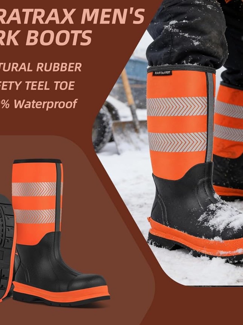 Dolce Vita Kids High-Vis Orange and Black Rain Boots